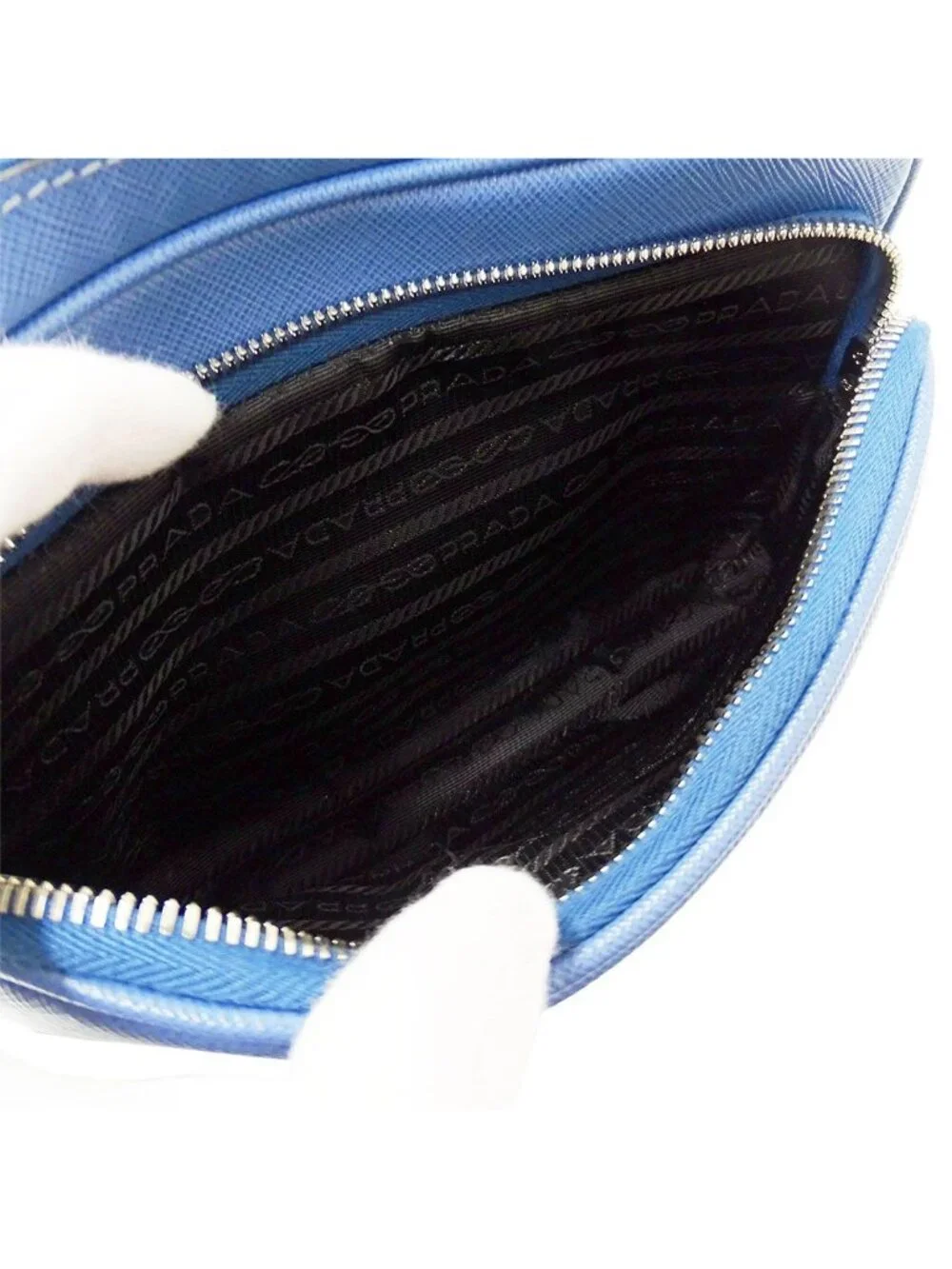 Prada Shoulder Bag Saffiano Light Blue